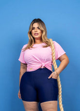 Shorts Plus Size c/bolso lateral longuinho